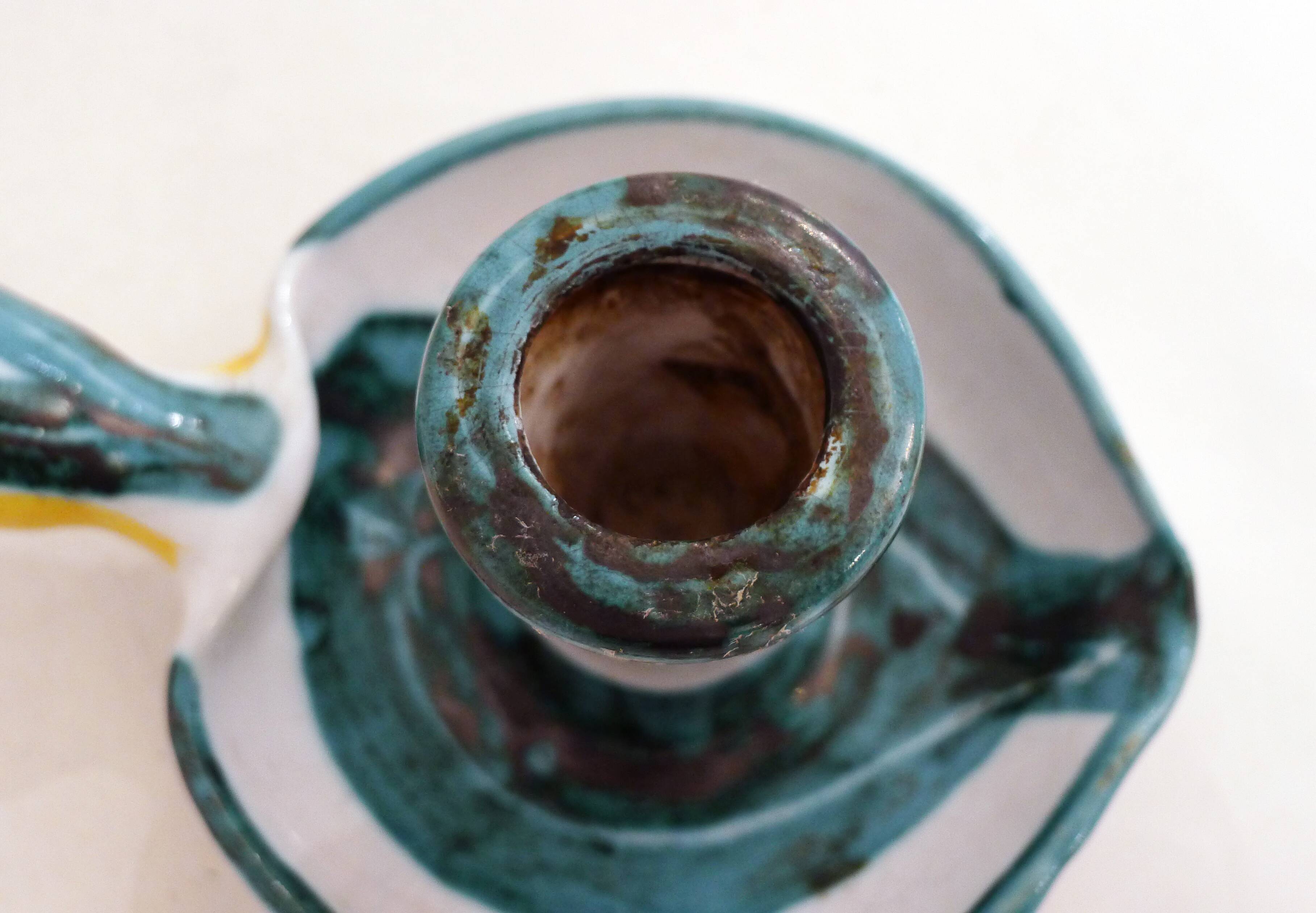 Midcentury Ceramic Candle Holder Picault Style