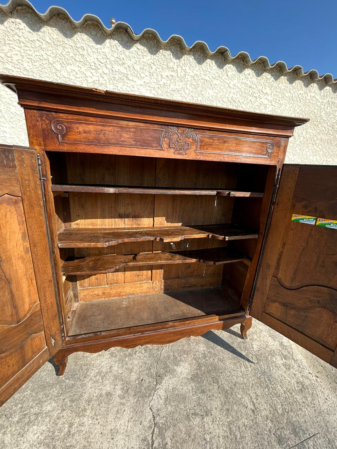 Antique wardrobe Louis XV style walnut
