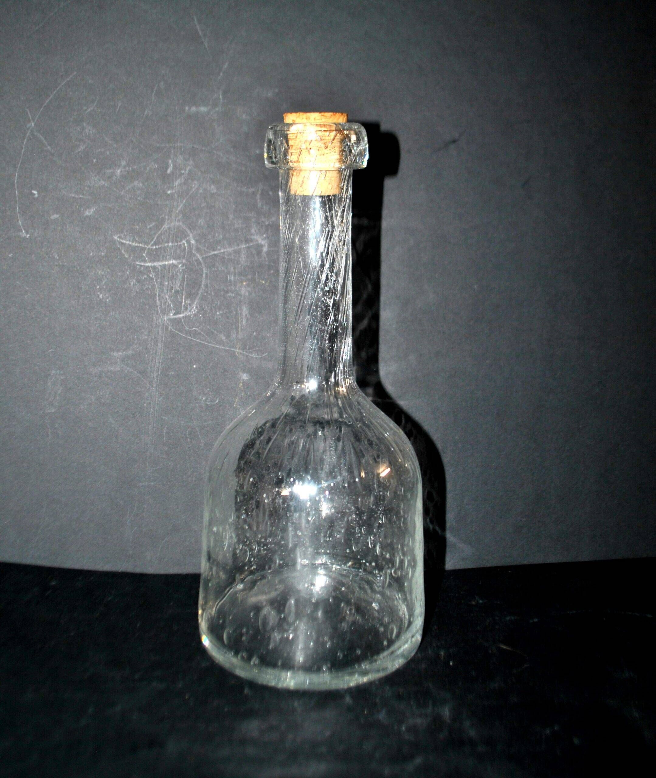 Vintage glass bubble carafe bottle from Biot H24cm