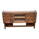 Haut de buffet art déco vitrine basse en bois massif et miroir 1920