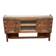Haut de buffet art déco vitrine basse en bois massif et miroir 1920