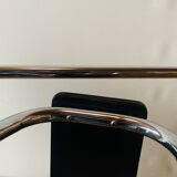 Vintage step stool in black formica and chrome steel