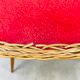 Table d'appoint tripode osier rouge années 50