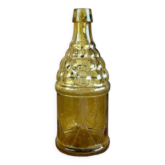 Bouteille 70s en verre jaune