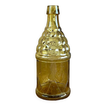 Bouteille 70s en verre jaune