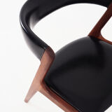 Fire  teak chair design by Kai kristiansen for Schou andersen, scandinavian design.