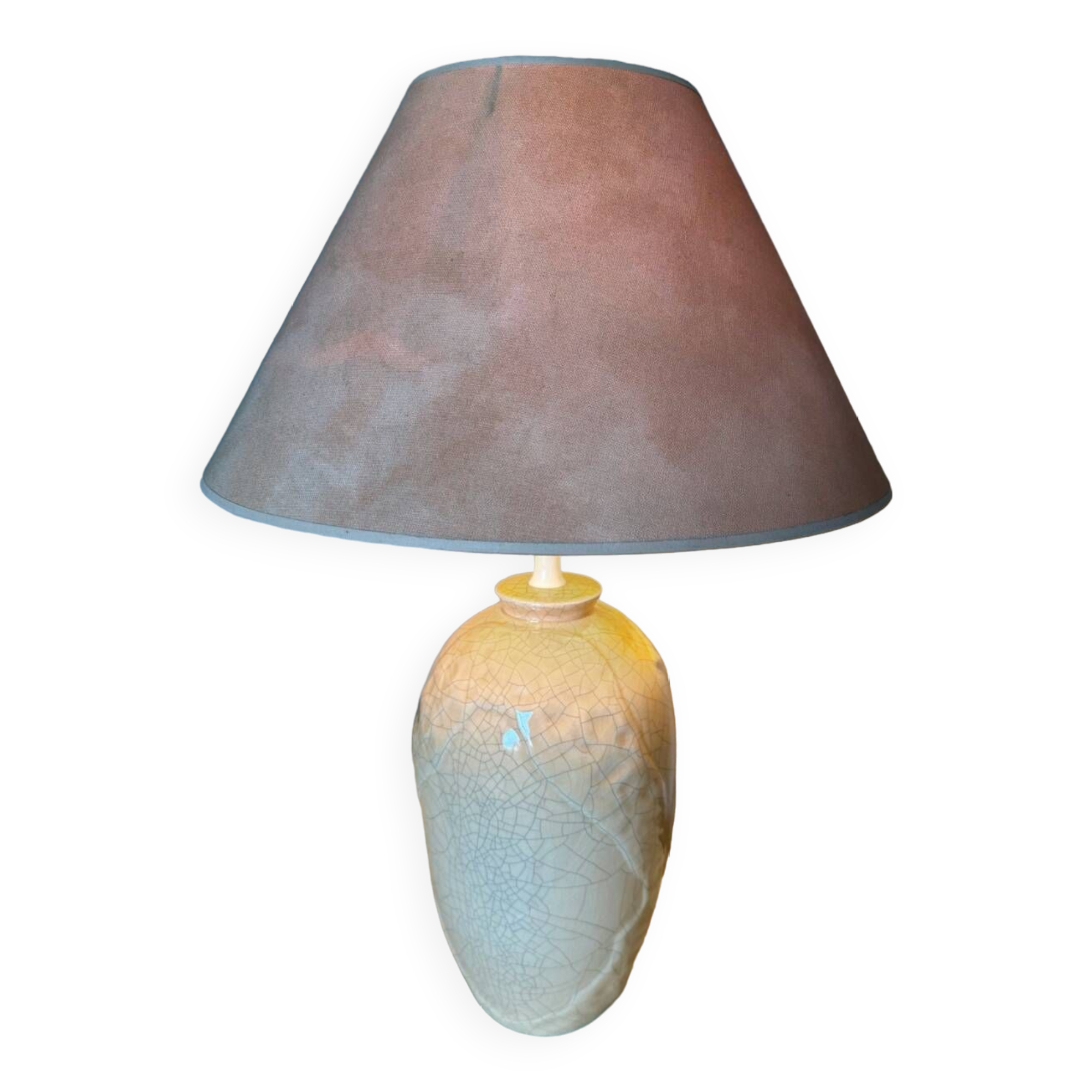 St Clément cracked ceramic lamp from the 70s