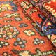 Handwoven rust wool carpet square oriental area rug - 134x136cm