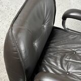 Hans Eichenberger 'Eurochair' Leather Lounge Chairs for Girsberger, 1970s