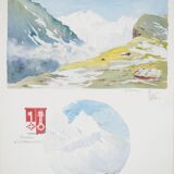 René LEVERD: Switzerland, Brüning Pass, Original signed watercolor