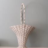 White wicker flower baskets from the 1960s