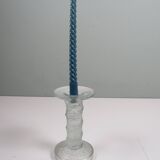 Scandinavian glass candlestick "ice glass" – Finnish design – 1960s