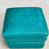 Pouf bleu turquoise en cuir à 3 niveaux