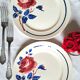 Old mismatched flat plates in earthenware