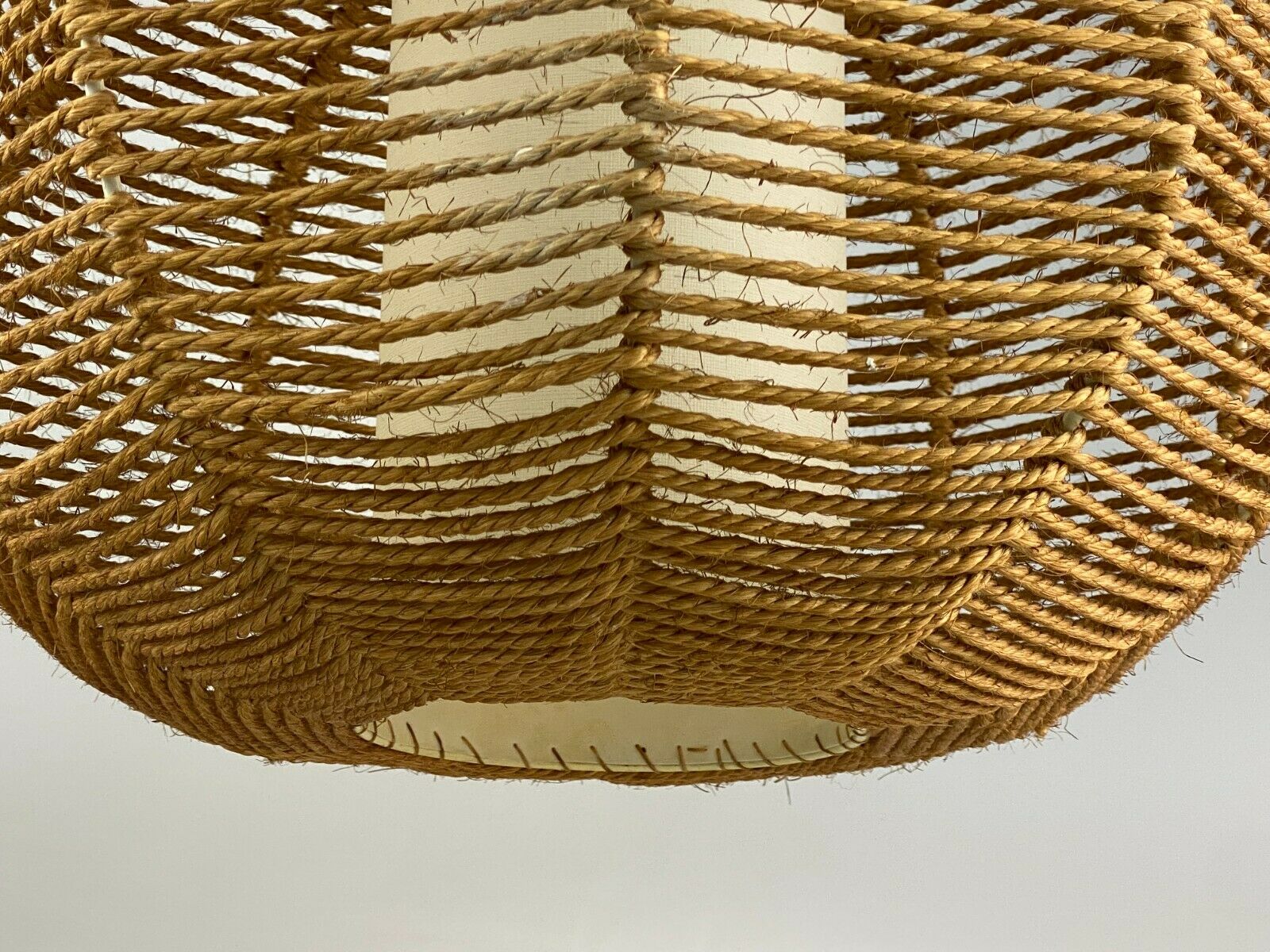 60s 70s lamp lamp ball lamp raffia braid space age design 60s 70s