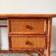 Rattan and bamboo desk Maugrion Roche Bobois