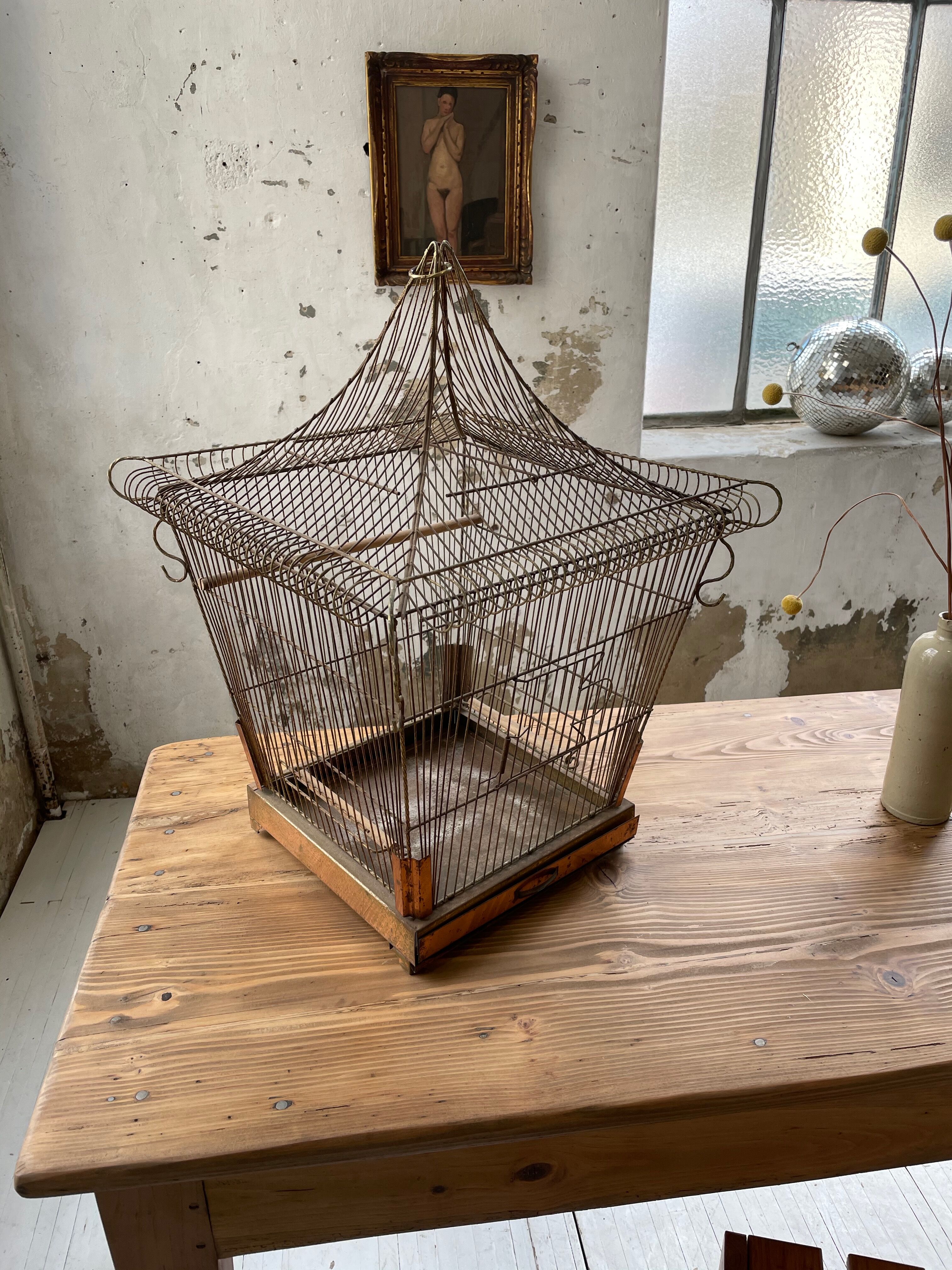 Vintage gold metal cage