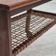 1970s, Danish side table, original very good condition, teak wood, rattan.