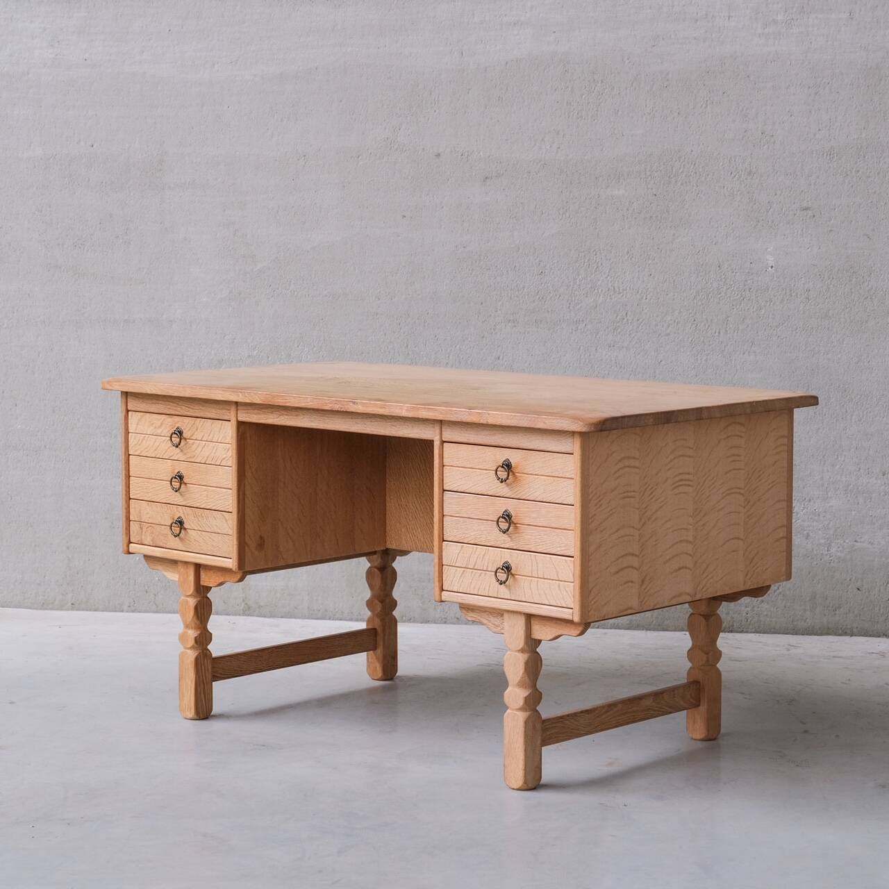 Danish Mid-Century Oak Desk attr. to Henning Kjaernulf