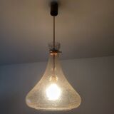 Designer drop pendant in blown and bubbled glass, Capital Lighting