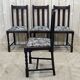 Suite of 4 English chairs early twentieth in oak.