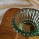Green crystal glass bowl ashtray, mid-century, Italy, 1970s.