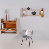 Secretary and shelf hanging in elm.