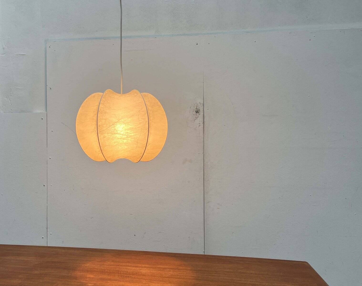 Modern mid-century Cocoon pendant lamp by Friedel Wauer for Goldkant Leuchten, Germany, 1960s.