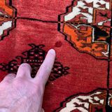 Antique turkmen tekke main carpet, 280x230 cm turkoman bokhara red black beige