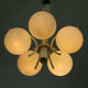 Lustre en laiton à 5 bras du milieu du siècle