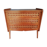 Chest of drawers in rattan feet vintage compass