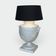 Large White Crackled Ceramic Urn Lamp with Drapery and Greek Frieze.