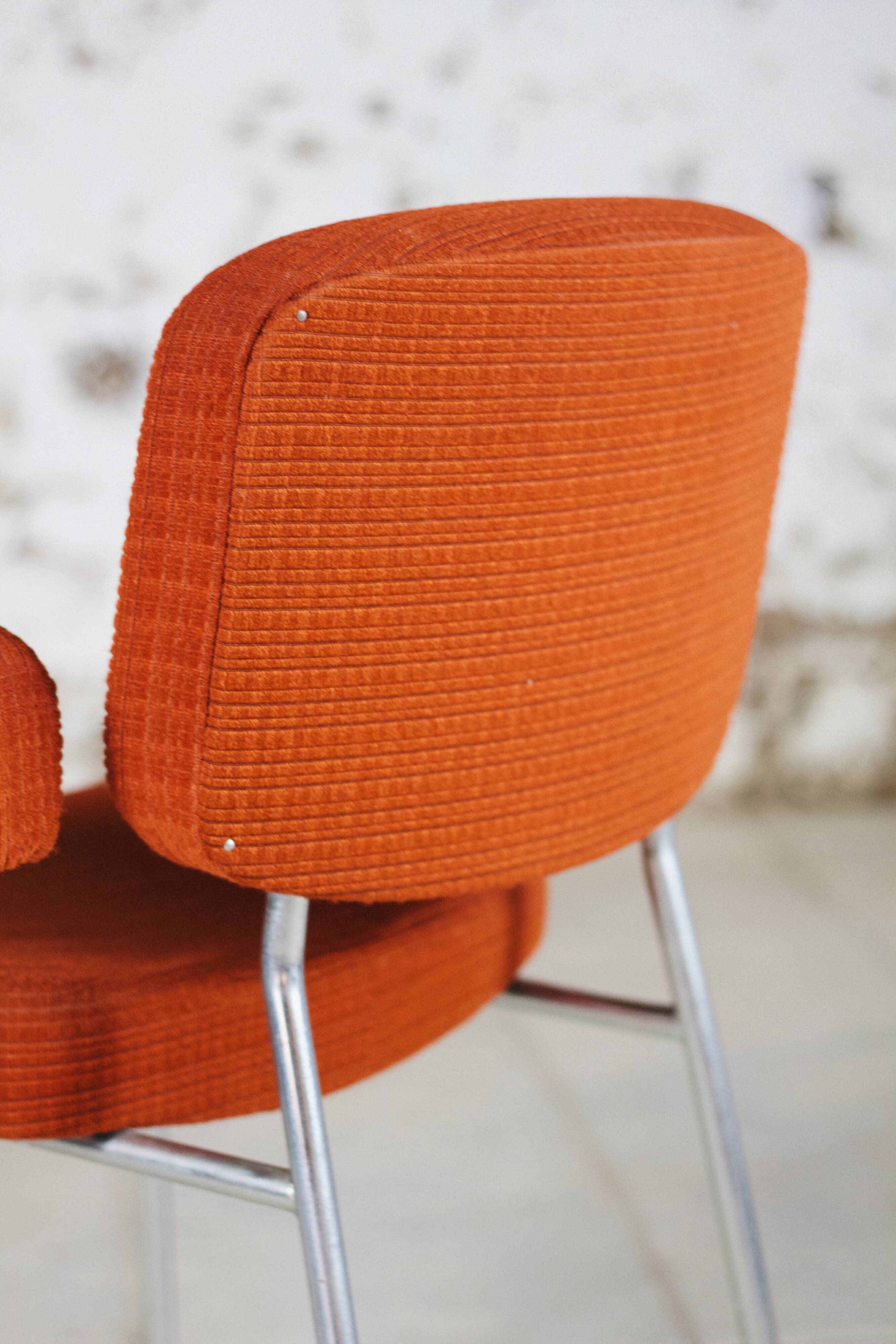 Vintage orange velvet armchair, 1970