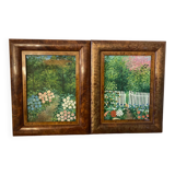 Pair of signed “garden” paintings from 1989