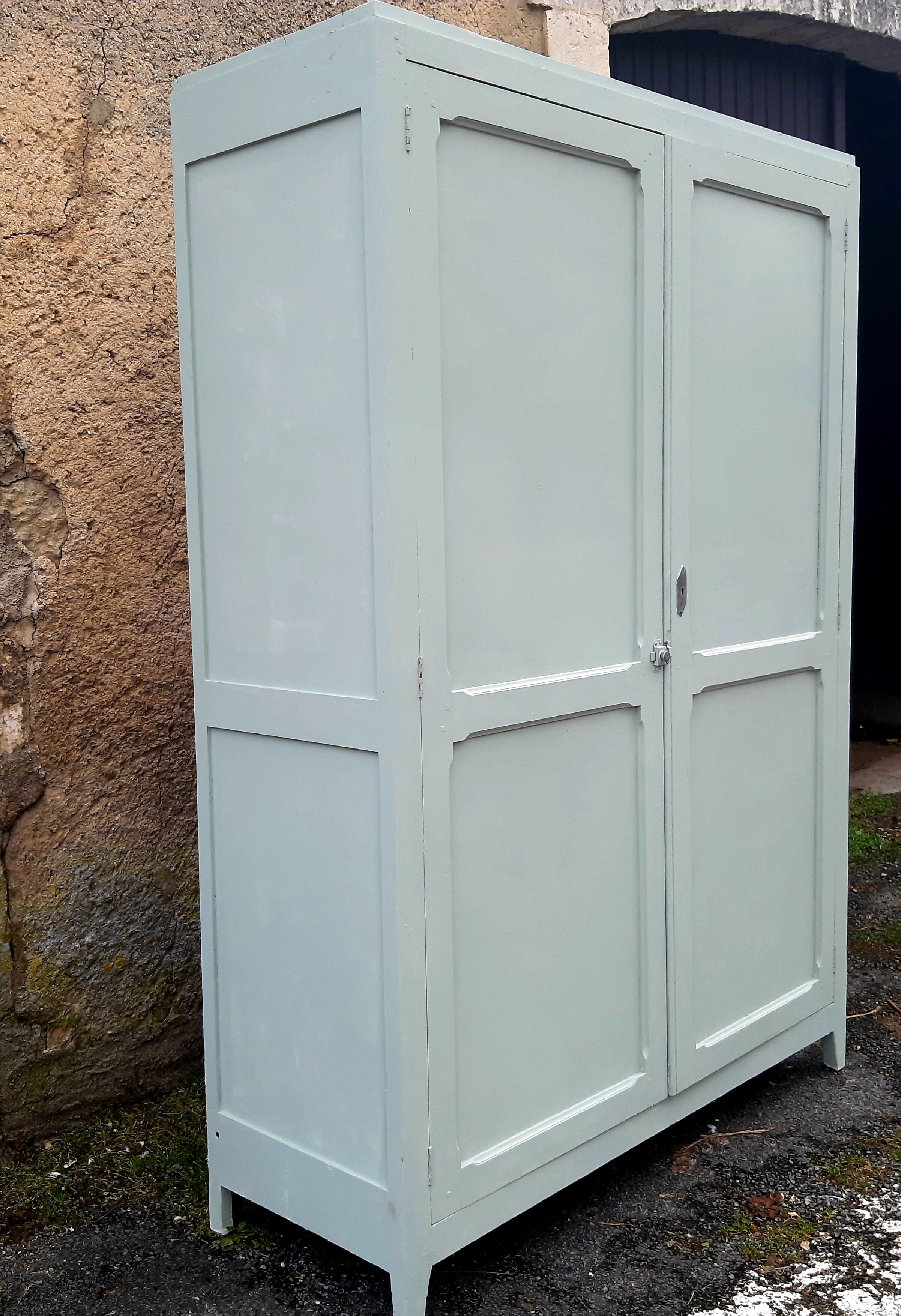 Large Parisian wardrobe willow green