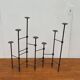 Mid-century brutalist extendable wrought iron floor chandelier, 1960s.
