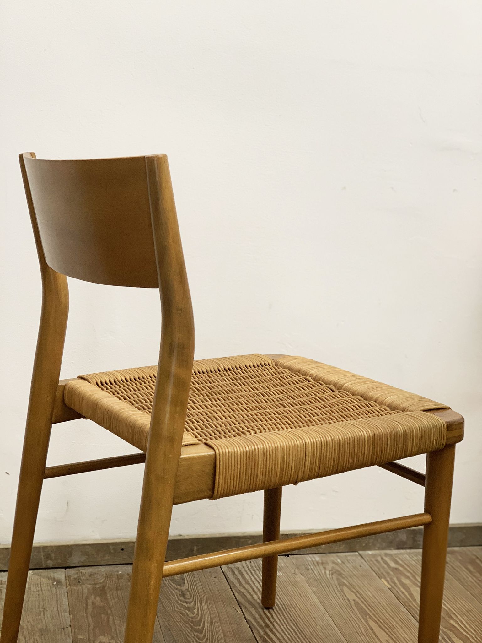 Mid century cherry wood dining chairs by Georg Leowald for Wilkhahn, Set of 4, Germany,1950s