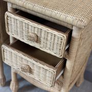 Pair of rattan bedside tables
