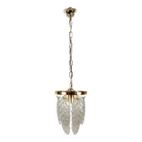 Italian Brass and Murano Glass Ceiling Lamp, 1970s