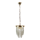 Italian Brass and Murano Glass Ceiling Lamp, 1970s