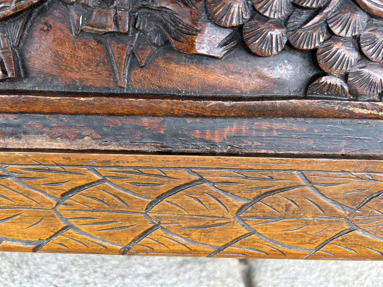 Large Chinese carved camphor wood chest from the 20s/30s