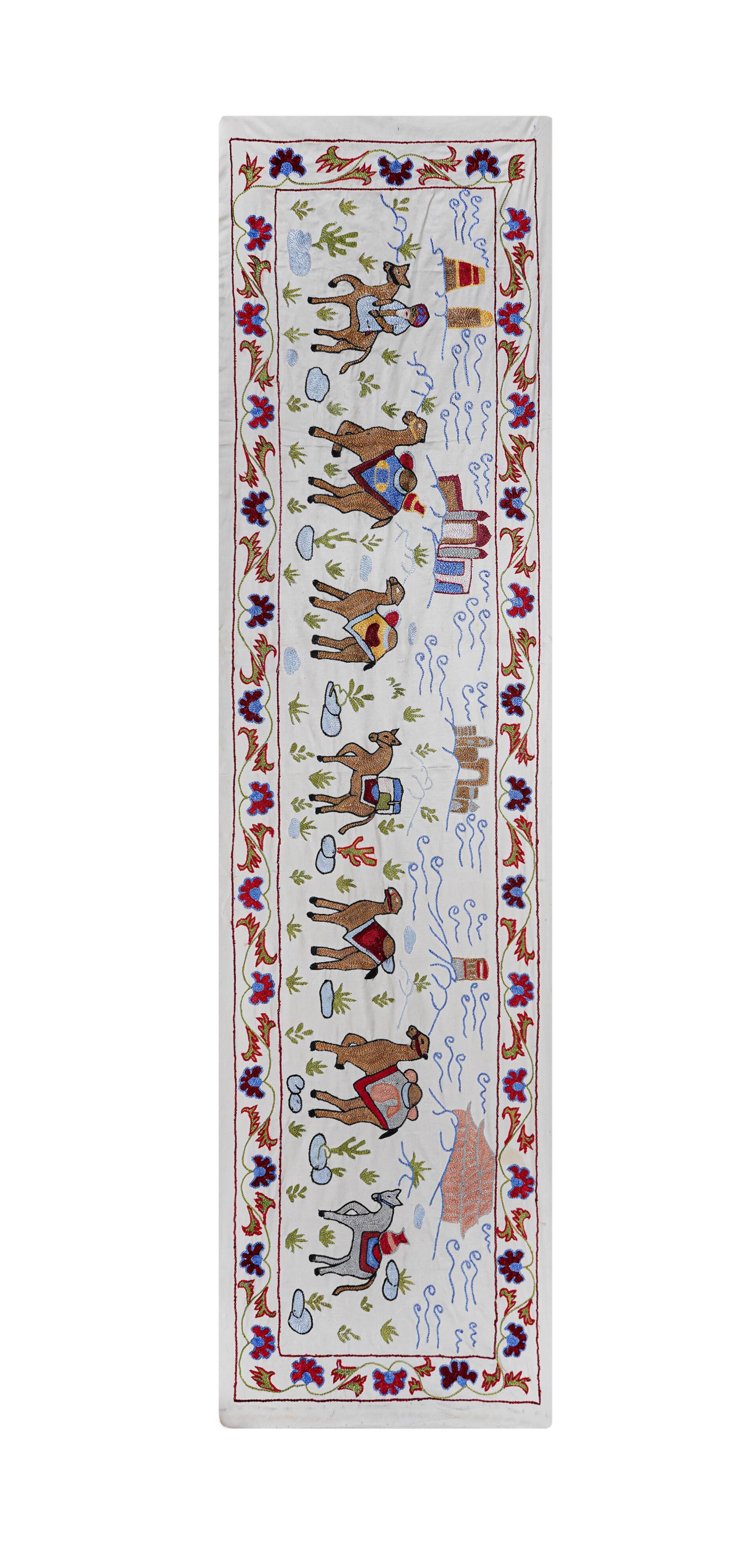 Hand-knotted rug, vintage Turkish rug 51x190 cm
