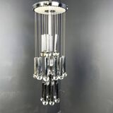 Vintage chromed cascading chandelier, 1970s