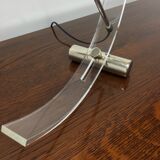 Plexiglas and brass table lamp, Italy 1980