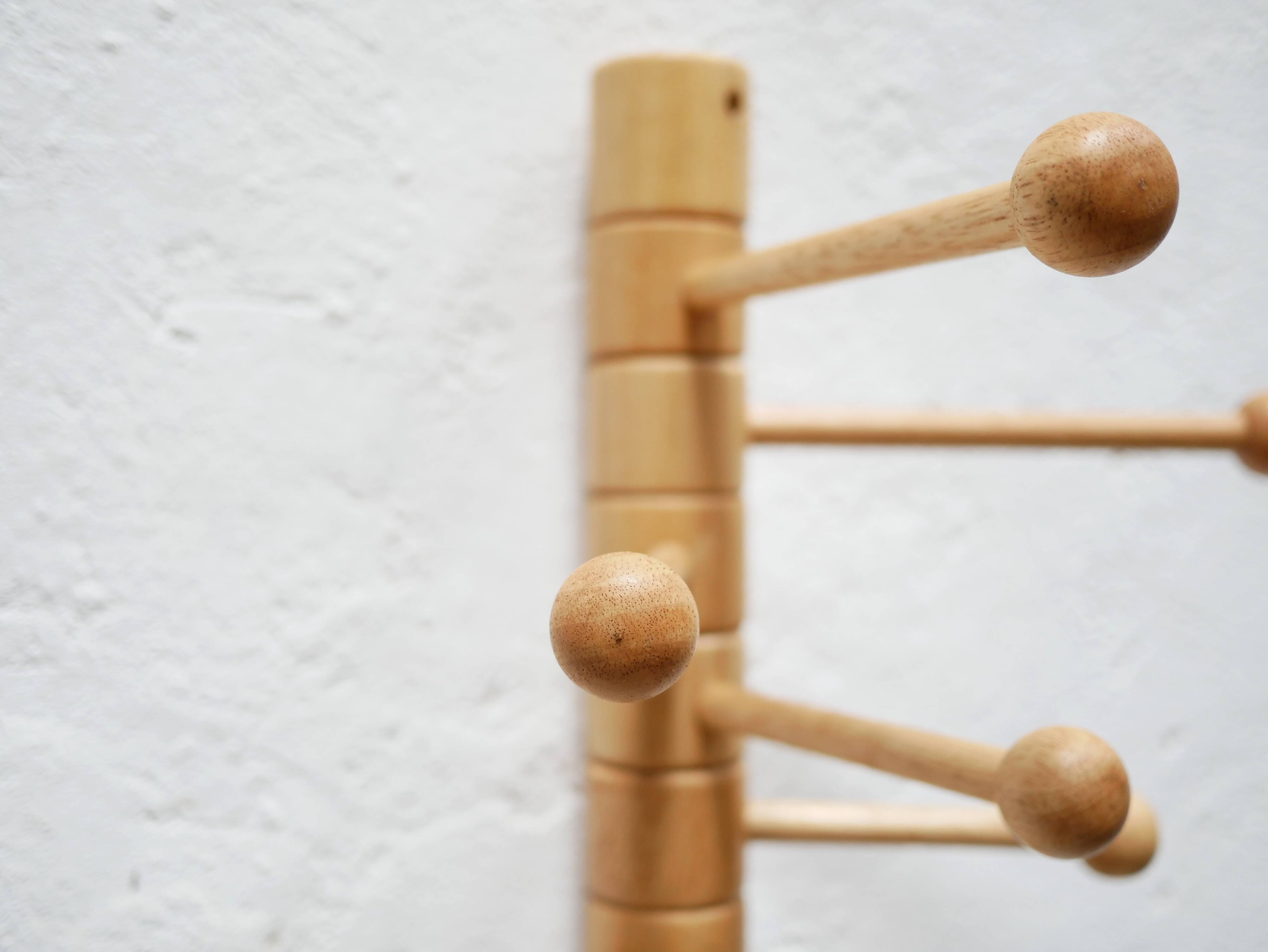 Vintage wooden wall coat rack