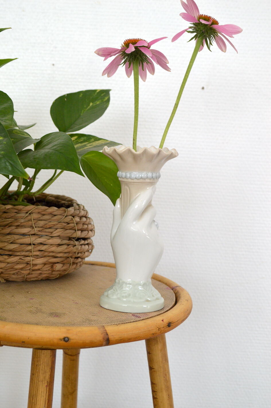 Opaline hand vase