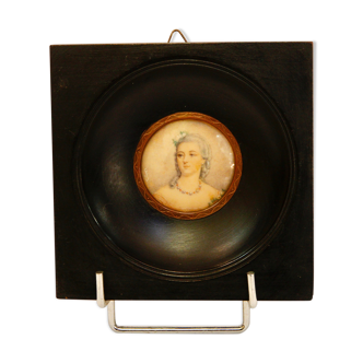 Watercolour portrait by L. Schultz, 19th century