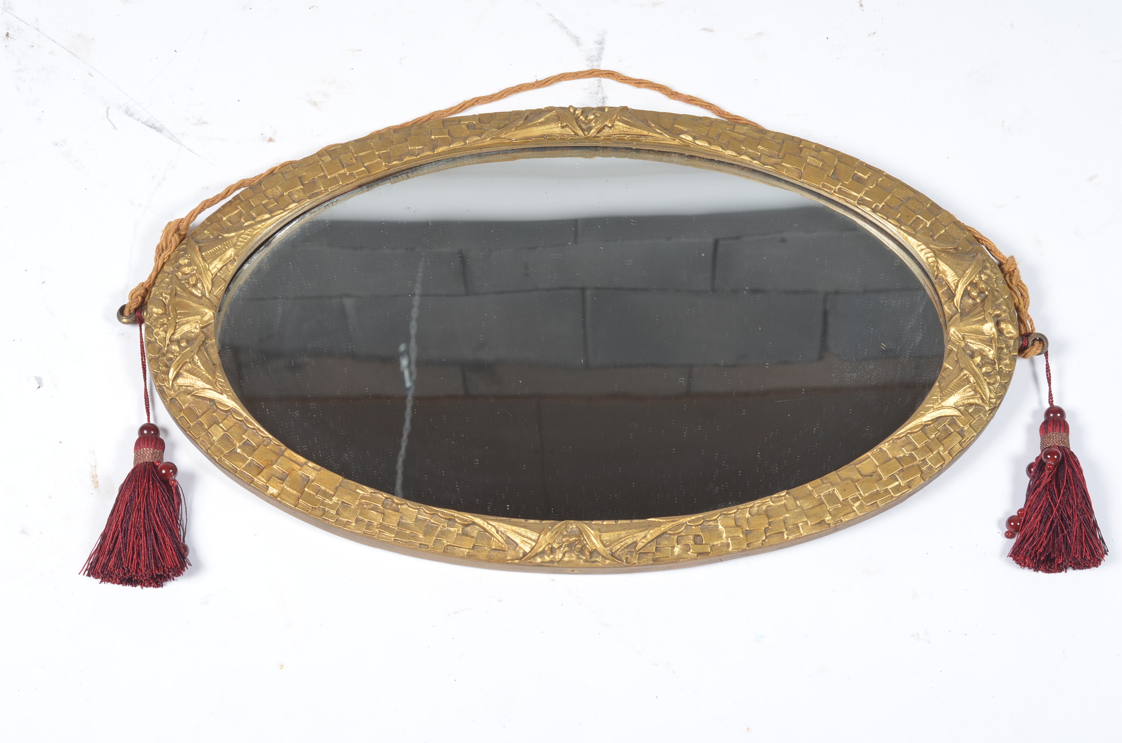Art Deco oval mirror 55x31cm