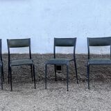 Series of 6 Industrial School Chairs - stackable
