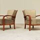 Pair of Krasna Jizba Art Deco solid wood armchairs